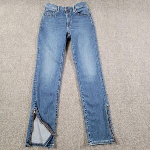 Levis 724 Jeans Womens 29 Blue High Rise Straight Leg Zipper Hem Premium Denim